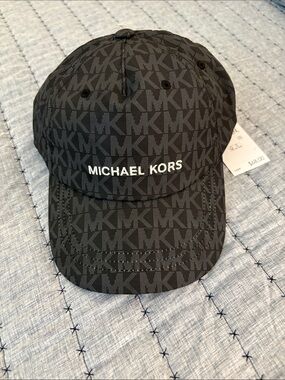 Michael Kors Black MK Monogram Baseball Cap